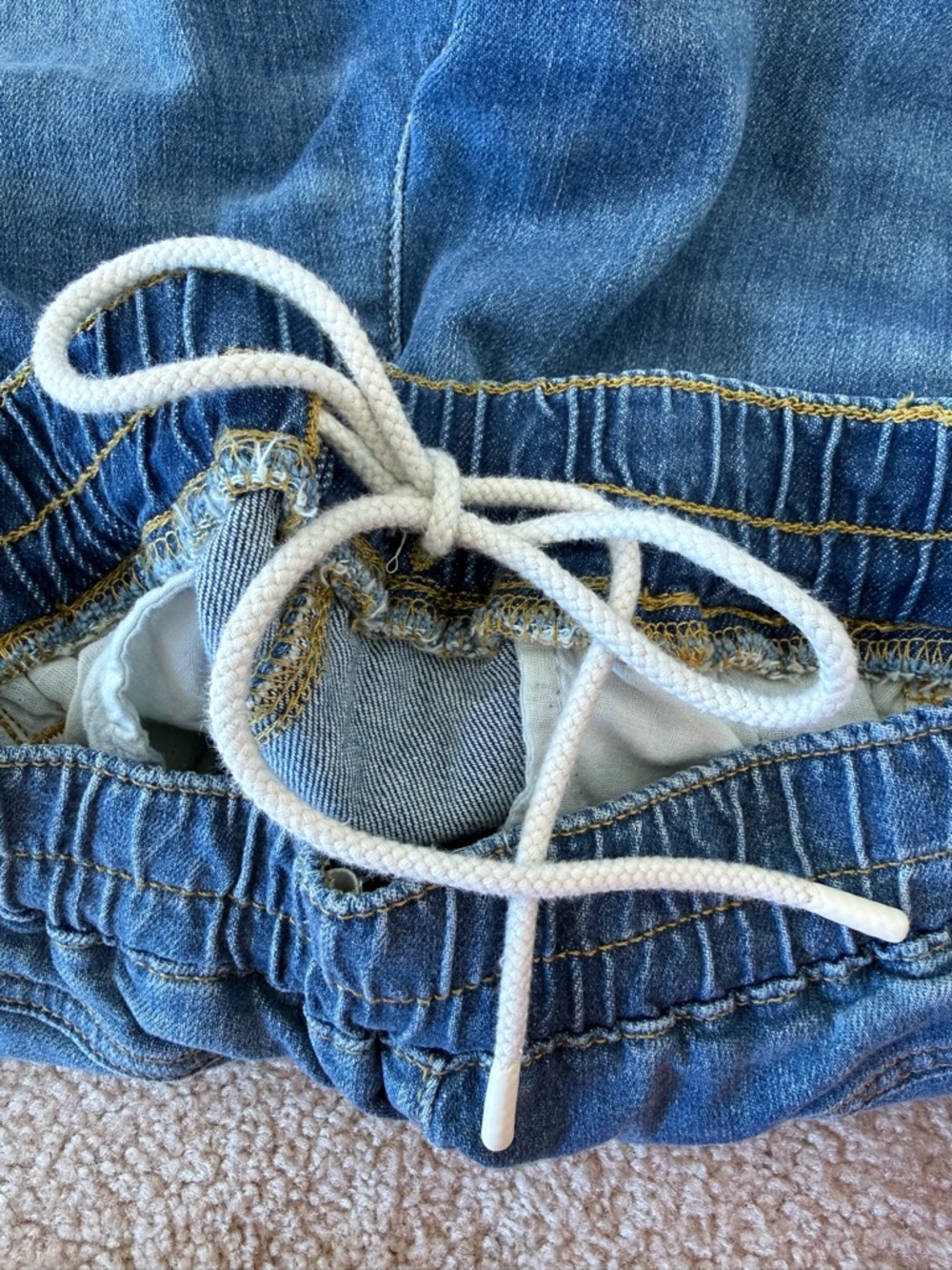 Pilcro Wide Leg Flared Hem Denim Jeans - Light Blue - Picture 6 of 8